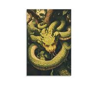 ZLLJXFZZ Poster da appendere alla parete con animali favolosi, Hydra Attack, decorazione moderna da appendere, 40 x 60 cm