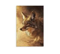ZLLJXFZZ Poster da parete con animali del deserto, tempesta di sabbia e coyote, decorazione moderna da appendere, 50 x 75 cm