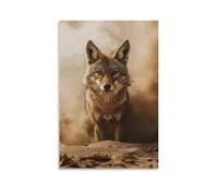 ZLLJXFZZ Poster da parete con animali del deserto, tempesta di sabbia e coyote, decorazione moderna da appendere, 50 x 75 cm