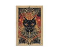 ZLLJXFZZ Poster da parete con gatto stregoneria, alchimia, decorazione moderna da appendere, 20 x 30 cm