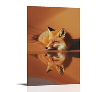 ZLLJXFZZ Poster da parete con immagine di animali, miraggio, deserto, volpe, decorazione moderna da appendere, 30 x 45 cm