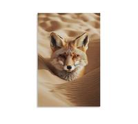 ZLLJXFZZ Poster da parete con immagine di animali, miraggio, deserto, volpe, decorazione moderna da appendere, 60 x 90 cm