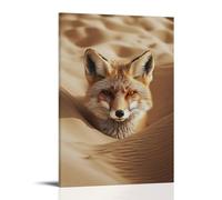 ZLLJXFZZ Poster da parete con immagine di animali, miraggio, deserto, volpe, decorazione moderna da appendere, 60 x 90 cm