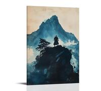 ZLLJXFZZ Poster da parete con montagna e maestro eremita che si allena, decorazione moderna da appendere, 50 x 75 cm