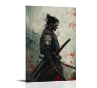 ZLLJXFZZ Poster da parete, motivo samurai maledetto e sanguinato, spada di famiglia, decorazione moderna da appendere, 60 x 90 cm