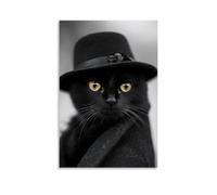 ZLLJXFZZ Poster decorativo da parete con animali noir, gatto detective cat, decorazione moderna da appendere, 30 x 45 cm