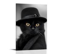 ZLLJXFZZ Poster decorativo da parete con animali noir, gatto detective cat, decorazione moderna da appendere, 20 x 30 cm