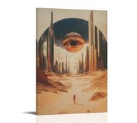 ZLLJXFZZ Poster di fantascienza, miraggio, deserto, ologramma città, decorazione da parete, decorazione moderna, poster artistico da appendere, 60 x 90 cm