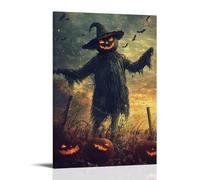 ZLLJXFZZ Poster di Halloween, motivo: fattoria dello spaventapasseri, decorazione moderna da appendere alla parete, 60 x 90 cm