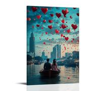 ZLLJXFZZ Poster di San Valentino Bangkok, decorazione artistica da parete moderna da appendere, 50 x 75 cm