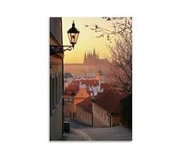ZLLJXFZZ Poster di San Valentino con castello di Praga, decorazione moderna da appendere, 20 x 30 cm