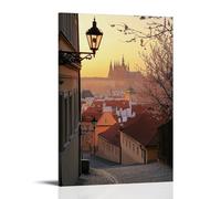ZLLJXFZZ Poster di San Valentino con castello di Praga, decorazione moderna da appendere, 40 x 60 cm