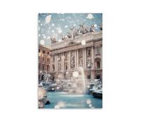 ZLLJXFZZ Poster di San Valentino Roma, fontana artistica da parete, decorazione moderna, da appendere, 50 x 75 cm