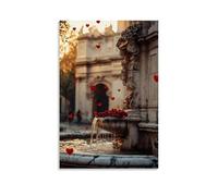 ZLLJXFZZ Poster di San Valentino Roma, fontana artistica da parete, decorazione moderna, da appendere, 50 x 75 cm