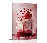 ZLLJXFZZ Poster di San Valentino smerigliato, decorazione da parete con torta, decorazione moderna da appendere, 20 x 30 cm