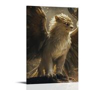 ZLLJXFZZ Poster fantasy, stampa artistica da parete con il re grifone, decorazione moderna, poster artistico da appendere, 40 x 60 cm