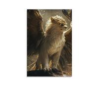 ZLLJXFZZ Poster fantasy, stampa artistica da parete con il re grifone, decorazione moderna, poster artistico da appendere, 60 x 90 cm