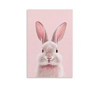 ZLLJXFZZ Poster Kawaii con animali che arrossisce il coniglietto, decorazione artistica da parete moderna, poster artistico da appendere, 50 x 75 cm