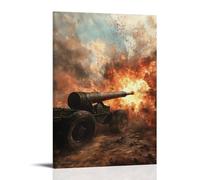ZLLJXFZZ Poster militare artiglieria, obice rinculo da parete, decorazione moderna da appendere, 50 x 75 cm