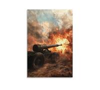 ZLLJXFZZ Poster militare artiglieria, obice rinculo da parete, decorazione moderna da appendere, 50 x 75 cm