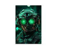 ZLLJXFZZ Poster militare tattico, visore notturno casco fosforescente, decorazione artistica da parete, decorazione moderna da appendere, 30 x 45 cm