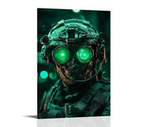 ZLLJXFZZ Poster militare tattico, visore notturno casco luminoso da parete, decorazione moderna da appendere, poster artistico da appendere, 50 x 75 cm