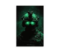 ZLLJXFZZ Poster militare tattico, visore notturno casco luminoso da parete, decorazione moderna da appendere, poster artistico da appendere, 40 x 60 cm