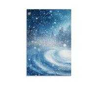ZLLJXFZZ Poster natalizio con bufera di neve, decorazione moderna da appendere, 20 x 30 cm