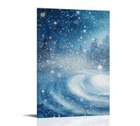 ZLLJXFZZ Poster natalizio con bufera di neve, decorazione moderna da appendere, 60 x 90 cm