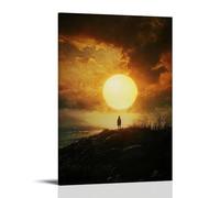 ZLLJXFZZ Poster pasquale con luce che si rompe l'alba, decorazione moderna da appendere, 30 x 45 cm