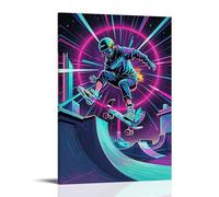 ZLLJXFZZ Poster sportivo da appendere alla parete della materia oscura e mezza pipa anti-gravità, decorazione moderna da appendere, 30 x 45 cm