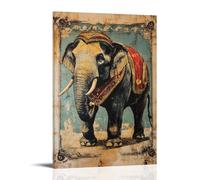 ZLLJXFZZ Poster vintage con animali, decorazione artistica da parete con elefante circo, decorazione moderna da appendere, 50 x 75 cm