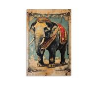 ZLLJXFZZ Poster vintage con animali, decorazione artistica da parete con elefante circo, decorazione moderna da appendere, 20 x 30 cm