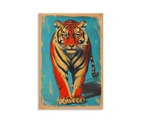 ZLLJXFZZ Poster vintage con tigre da circo anni '20, decorazione artistica da parete moderna da appendere, poster artistico da appendere, 50 x 75 cm