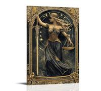 ZLLJXFZZ Poster zodiacale Bilancia, Spada della Giustizia con trave stellare, decorazione artistica da parete, decorazione moderna, poster artistico da appendere, 60 x 90 cm