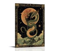 ZLLJXFZZ Poster zodiacale Ofiuco, supporto serpente dimenticato, decorazione artistica da parete, decorazione moderna, poster artistico da appendere, 50 x 75 cm
