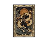 ZLLJXFZZ Poster zodiacale Ofiuco, supporto serpente dimenticato, decorazione artistica da parete, decorazione moderna, poster artistico da appendere, 50 x 75 cm
