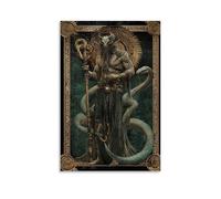 ZLLJXFZZ Poster zodiacale Ofiuco, supporto serpente dimenticato, decorazione artistica da parete, decorazione moderna, poster artistico da appendere, 50 x 75 cm