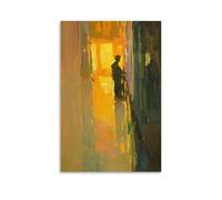 ZLLJXFZZ Un canale veneziano al crepuscolo, che riflette la luce dorata, pittura a olio impressionista da parete, decorazione moderna da appendere, poster artistico da appendere, 40 x 60 cm