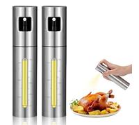 ZLLkeji Spruzzatore Olio Acciaio Inossidabile Oil Spray Bottle 100ml Nebulizzatore Olio Oliva Controllo Dell'Olio Nebulizzatore Olio Con Scala per Cucinare Grigliare Insalata 2 Pezzi