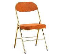 ZLLPIGLS Sedia Pieghevole Moderna, Sedie Pieghevoli in Velluto a Coste Retrò, Sedia Pieghevole da Interno, Capacità di Carico di 150 Kg, per Casa, Ufficio, Dormitorio, Eventi(Orange)