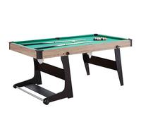 ZLLPIGLS Tavoli da Biliardo, Tavolo da Biliardo Professionale Pieghevole Portatile con Set Completo di Biliardo, Facile da Riporre per Sale Giochi, Seminterrati(Beige,157x81x79cm/61.8x31.8x31.1in)