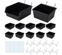 Zllzpzd 12 scatole da parete forate, organizer con ganci e 32 etichette
