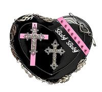 ZLMuMulin Goth Studded Crossbody Bag, Borsa a Tracolla in Stile Gotico Donna, Nero