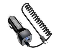 ZLONXUN Caricabatteria Caricatore Auto compatibile con Samsung Galaxy S24/S23/S22/S21/S20/A54/A52/A51,Google Pixel 9/8/7/6,Huawei P30 P40 P20 Lite Pro,Mate 20,con Cavo di Tipo C