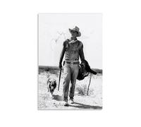 ZLOZJDBH John Wayne Poster artistico da parete estetico su tela, poster vintage dipinto per stanze 30 x 45 cm, senza cornice