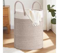 ZLPBAO XXL Cesto Portabiancheria Sporca Intrecciato in Cotone con Manico, Portabiancheria Grande, Cesto Portabiancheria Pieghevole Cesta Panni Sporchi per Lavanderia Bambini Bagno Giocattoli Coperte