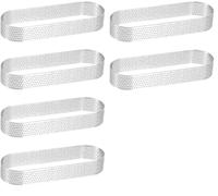 ZLPOFHS Anelli for crostata ovali da 6 pezzi. Anello for mousse for torta perforato in acciaio inossidabile