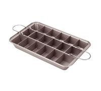 ZLPOFHS Teglia antiaderente in rame antiaderente for brownie a 18 fori con affettatrice Reticolo quadrato Attrezzo for torta al cioccolato Dessert Teglia da cucina