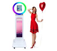 ZLPOWER Cabina fotografica portatile con software per iPad 10.2 "11" 11" 12.9 pollici Photobooth Stand Shell Selfie Machine con controllo APP Schermo LCD e RGB LED Ring Light per il noleggio di feste